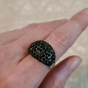Black CZ pave cocktail ring